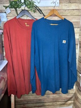 Carhartt Big and Tall Long Sleeve Cotton Shirts Original Fit Men’s Size 2XLT